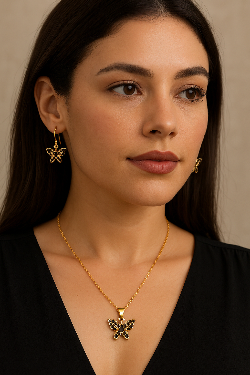 butterfly pendant set