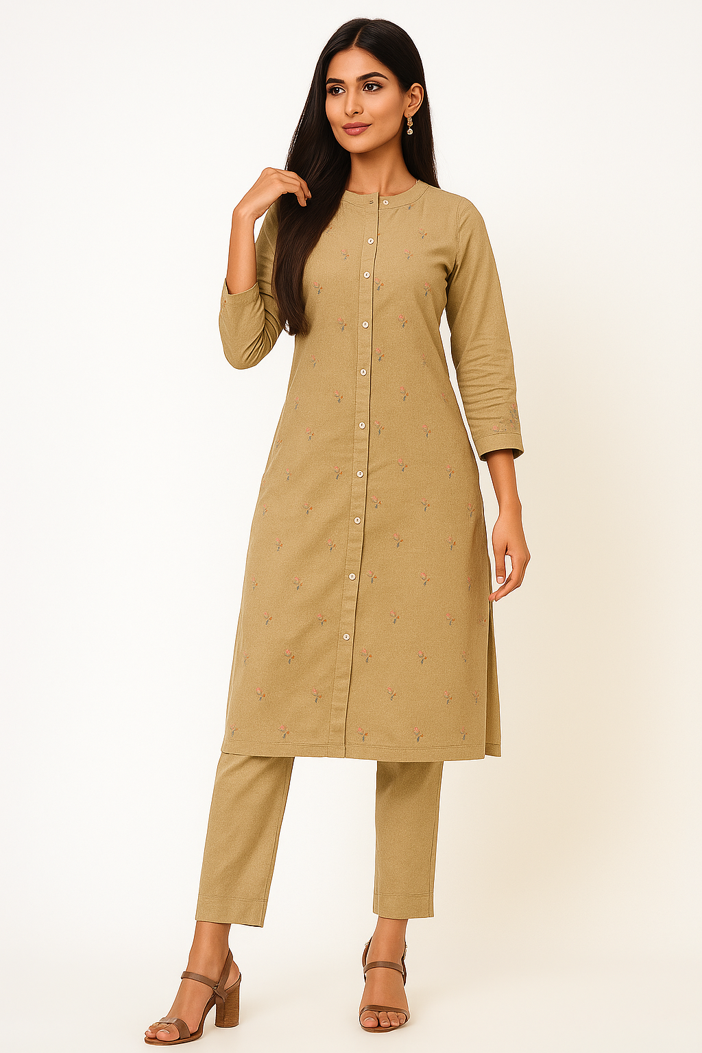 Button-Down Kurta Set
