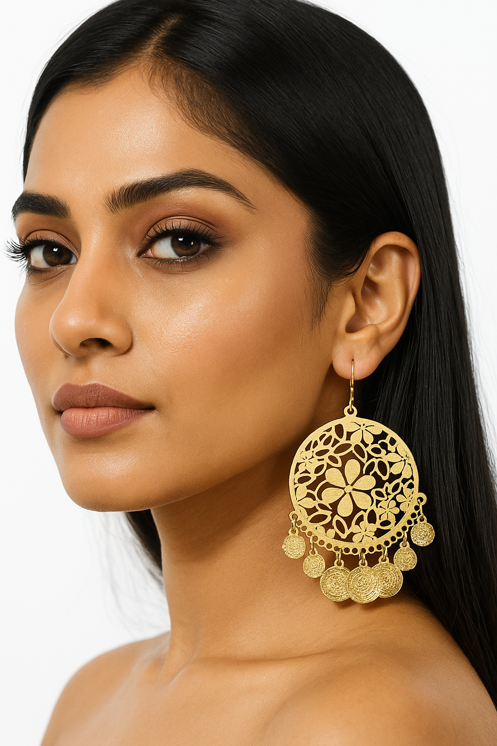 gold statement earrings