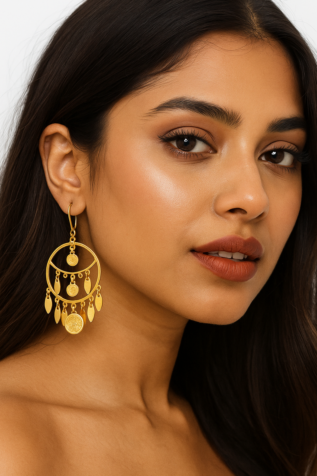 Boho Gold-Plated Coin Earrings