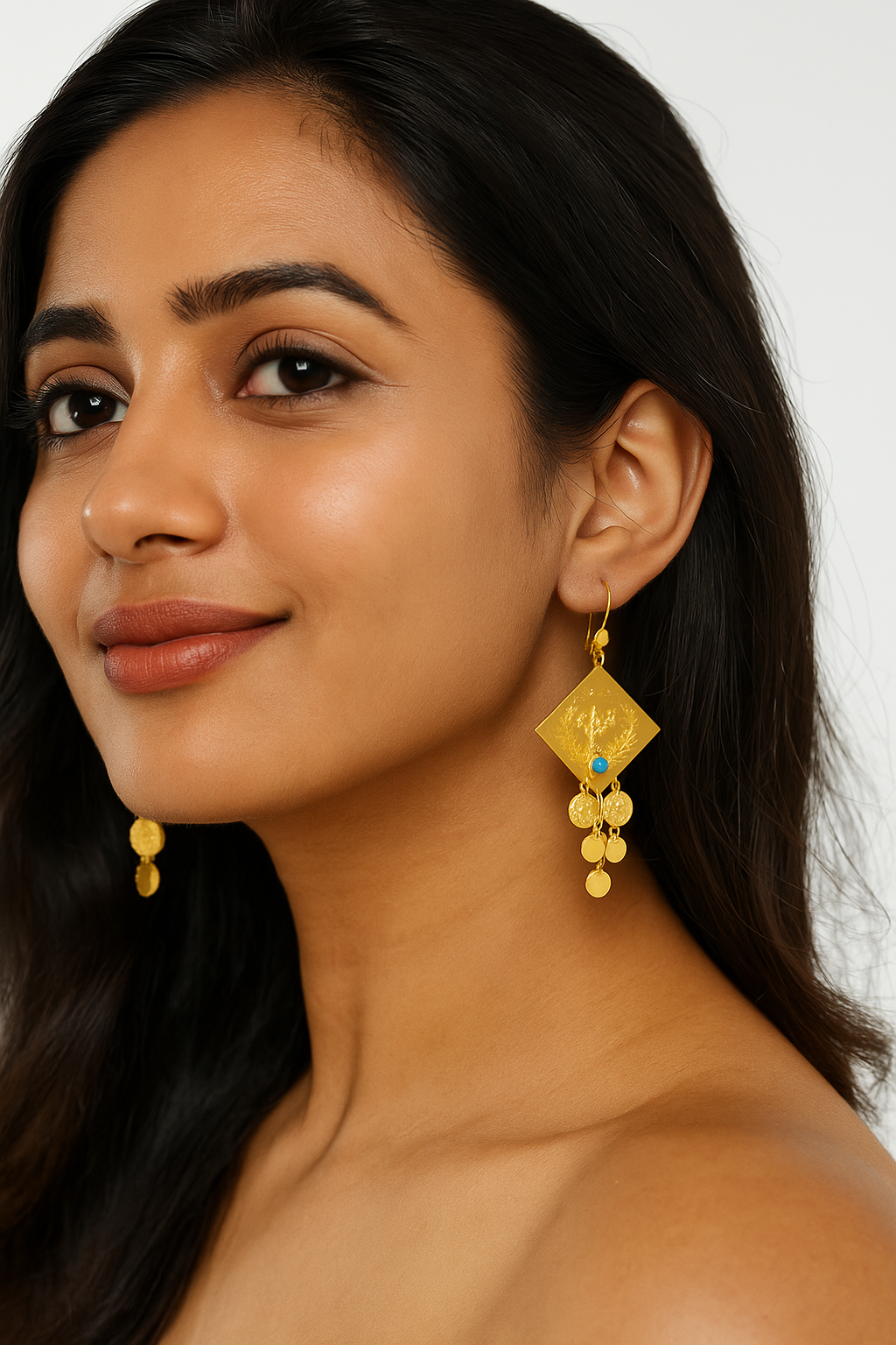 Disc Drop Earrings