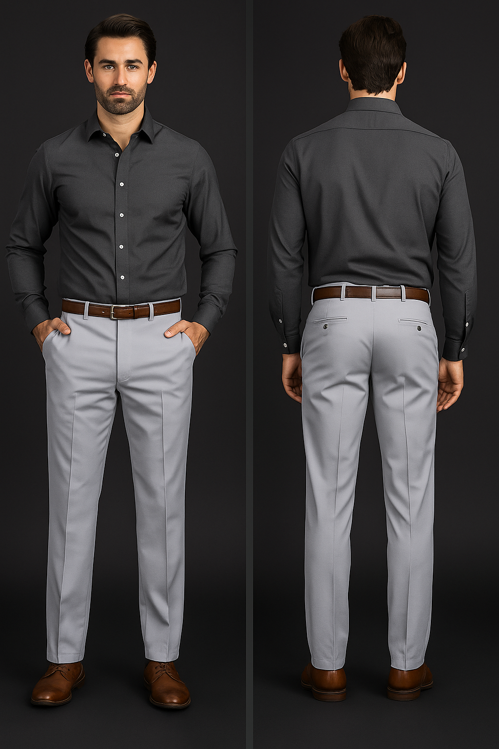 Men’s Light Grey Slim Fit Formal Pant