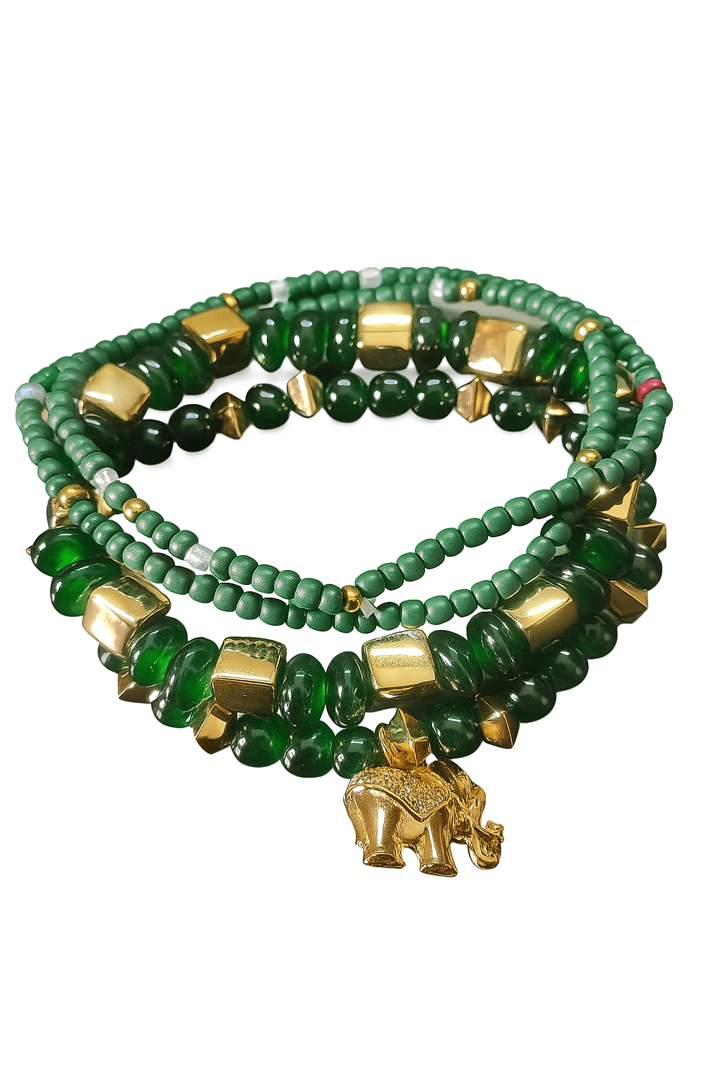 Elephant Charm Beaded Bracelet